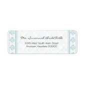 ティール(緑がかった色)ペイズリーダマスク住所 シール (正面)