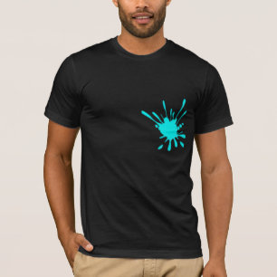 ティール（緑がかった色）ペインターの（ばちゃばちゃ）跳ねるのTシャツ Tシャツ