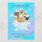 ティール（緑がかった色）ペットトリマー座っている犬の猫のスパ価格表 メニュー (裏面)