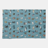 ティール(緑がかった色)ペット キッチンタオル (横)