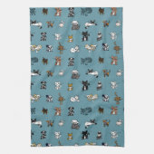 ティール(緑がかった色)ペット キッチンタオル (縦)