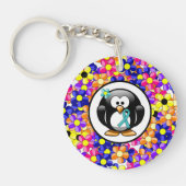 ティール(緑がかった色)ペンギン キーホルダー (正面)