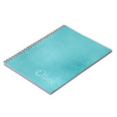 ティール(緑がかった色)ホイフェイクルシンプルミニマルカスタム ノートブック (左側)