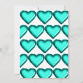 ティール(緑がかった色)ホイフェイクルバルーン1st誕生日パーティー 招待状 (裏面)