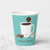 ティール（緑がかった色）ホットチョコレート爆弾パーティー 紙コップ (裏面)