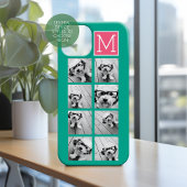 ティール（緑がかった色）&ホットピンクインスタグラム8フォトコラージモノグラム Case-Mate iPhoneケース