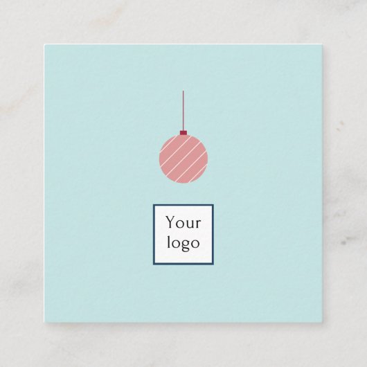 ティール(緑がかった色)ホリデースクエア名刺 スクエア名刺 (裏面)