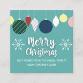 ティール(緑がかった色)ホリデースクエア名刺 スクエア名刺 (正面)