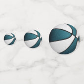 ティール(緑がかった色)ホワイトガールズバスケットボールバースデーパーティー コンフェッティ (裏面)