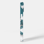 ティール（緑がかった色）ホワイトサッカーチームの色キッズスポーツパターン Case-Mate iPhoneケース (裏面 / 右)