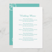 ティール(緑がかった色)&ホワイトサンドドルシェルビーチ結婚式メニュー メニュー (正面/裏面)