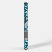 ティール（緑がかった色）ホワイトシャルボードダマスクパターン Case-Mate iPhoneケース (裏面 / 右)