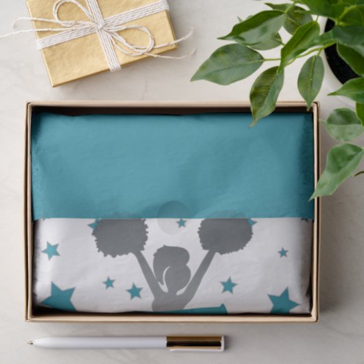 ティール（緑がかった色）ホワイトシルバースターズ応援応援リーディングパーティー 薄葉紙 (ギフト)