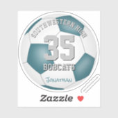 ティール(緑がかった色)ホワイトチームカラーキッズサッカーパーティーの好意 シール (シート)