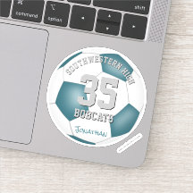 ティール（緑がかった色）ホワイトチームカラーキッズサッカーパーティーの好意