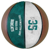 ティール（緑がかった色）ホワイトチームカラースポーツシーズン記念 バスケットボール (縦)