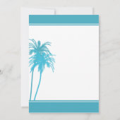 ティール（緑がかった色）&ホワイトトロピカルパームス招待状 招待状 (裏面)