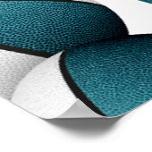 ティール(緑がかった色)ホワイトバスケット誕生日パーティーへようこそ ポスター (角)