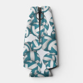 ティール(緑がかった色)ホワイトバレーボールのパタパーソナライズされたーン ボトルクーラー (裏面)