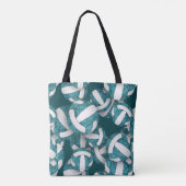 ティール（緑がかった色）ホワイトバレーボール最後のシーズンのチームギフト トートバッグ (裏面)