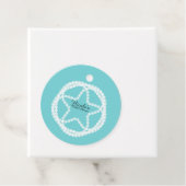 ティール（緑がかった色）ホワイトパールスター結婚ズブライダルシャワー フェイバータグ (インサイチュ)