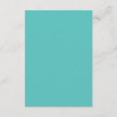 ティール(緑がかった色)ホワイトビーチ海宛先ウェディング詳細 エンクロージャーカード (裏面)