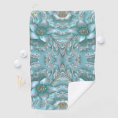 ティール（緑がかった色）ホワイトフローラゴルフタオル ゴルフタオル (インサイチュ)