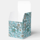 ティール（緑がかった色）ホワイトフローラ優先ボックス フェイバーボックス (オープン)