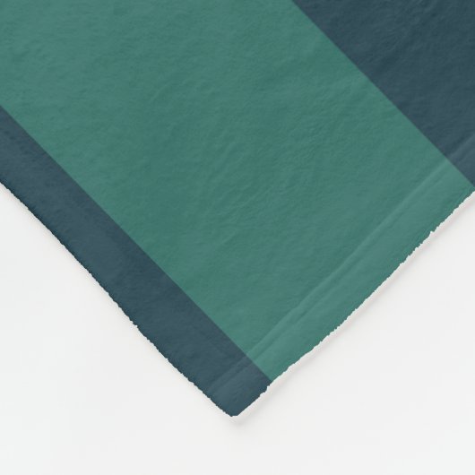 ティール(緑がかった色)ホワイトブルーチェックプレイドファームハウス フリースブランケット (角)