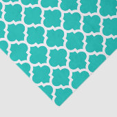 ティール(緑がかった色)ホワイトモロッコクローバートレリスパターン#5 薄葉紙 (詳細)