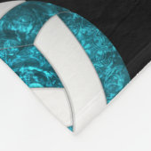 ティール（緑がかった色）ホワイト私はバレーボールが大好ガーリーきパーソナライズされた フリースブランケット (角)