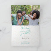 ティール(緑がかった色)ホームスウィートニューホーム – テキサス州 案内状 (内部)