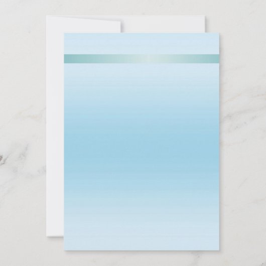 ティール(緑がかった色)ボウエレガントハウスウォーミングパーティー 招待状 (裏面)