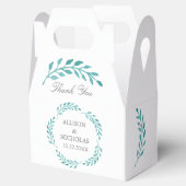 ティール(緑がかった色)ボシンプルタンエレガントモダン結婚ズ フェイバーボックス (オープン)