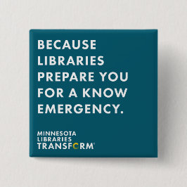 ティール（緑がかった色）ボタンを知りなさいので 缶バッジ