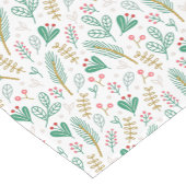 ティール（緑がかった色）ボホパインニードルリーフベリーパターンホリデー ショートテーブルランナー (コーナー)