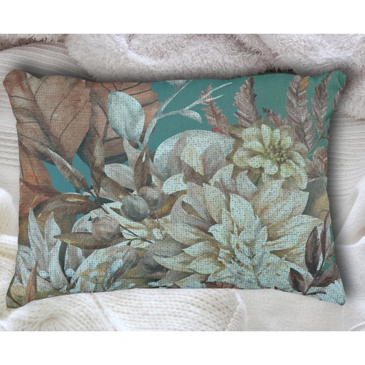 ティール(緑がかった色)ボホボタニカルズヴィンテージ遭難 アクセントクッション