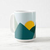 ティール(緑がかった色)ボホマウンテンマグ コーヒーマグカップ (正面左)