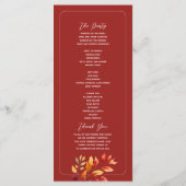 ティール（緑がかった色）ボホ秋の結婚式 プログラム (裏面)