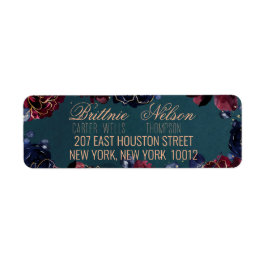 ティール（緑がかった色）ボルドーサファイアジュエルトーンバラリターン ラベル