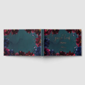 ティール（緑がかった色）ボルドーサファイアジュエルトーンバラ金ゴールド ゲストブック (全面)