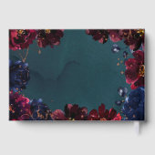 ティール（緑がかった色）ボルドーサファイアジュエルトーンバラ金ゴールド ゲストブック (裏面)