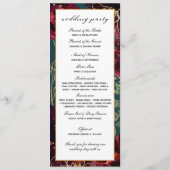 ティール（緑がかった色）ボルドージュエルトーン結婚式 プログラム (裏面)