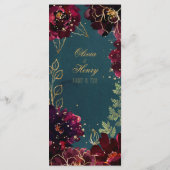 ティール(緑がかった色)ボルドージュエル結婚トーン2 メニュー (裏面)