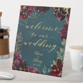 ティール（緑がかった色）ボルドー宝石トーンウェルカム結婚ズ2 台座サイン (インサイチュ)