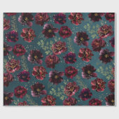 ティール（緑がかった色）ボルドー宝石トーンブルゴーンディープオニー結婚ズ ラッピングペーパー (フラット)