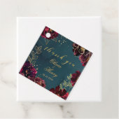 ティール(緑がかった色)ボルドー宝石トーン結婚ズありがとう フェイバータグ (インサイチュ)