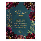 ティール(緑がかった色)ボルドー宝石トーン結婚ズシンボルや象徴サタン フォトプリント (正面)