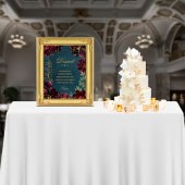 ティール(緑がかった色)ボルドー宝石トーン結婚ズシンボルや象徴サタン フォトプリント