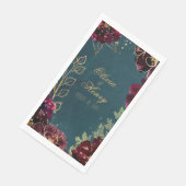 ティール（緑がかった色）ボルドー宝石トーン結婚ズ (コーナー)